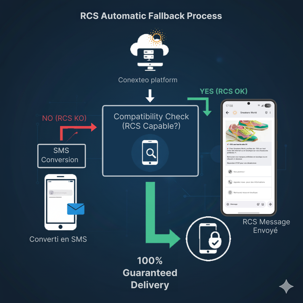 Envoi RCS - Process d'envoi et fallback sms